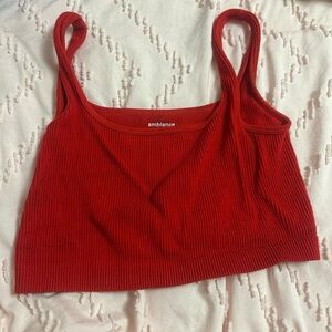 Ambiance Scarlet Ribbed Crop Top